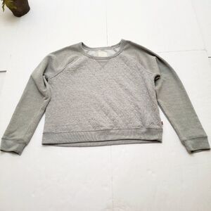 Levi's Gray with White Flecks Quilted Sweatshirt Size Large